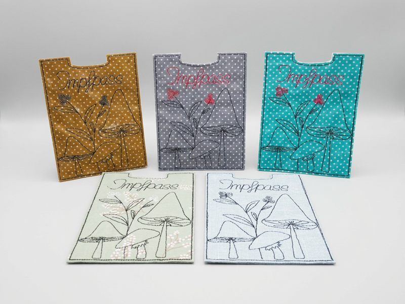 Pilze Herbst - redwork Stickdatei